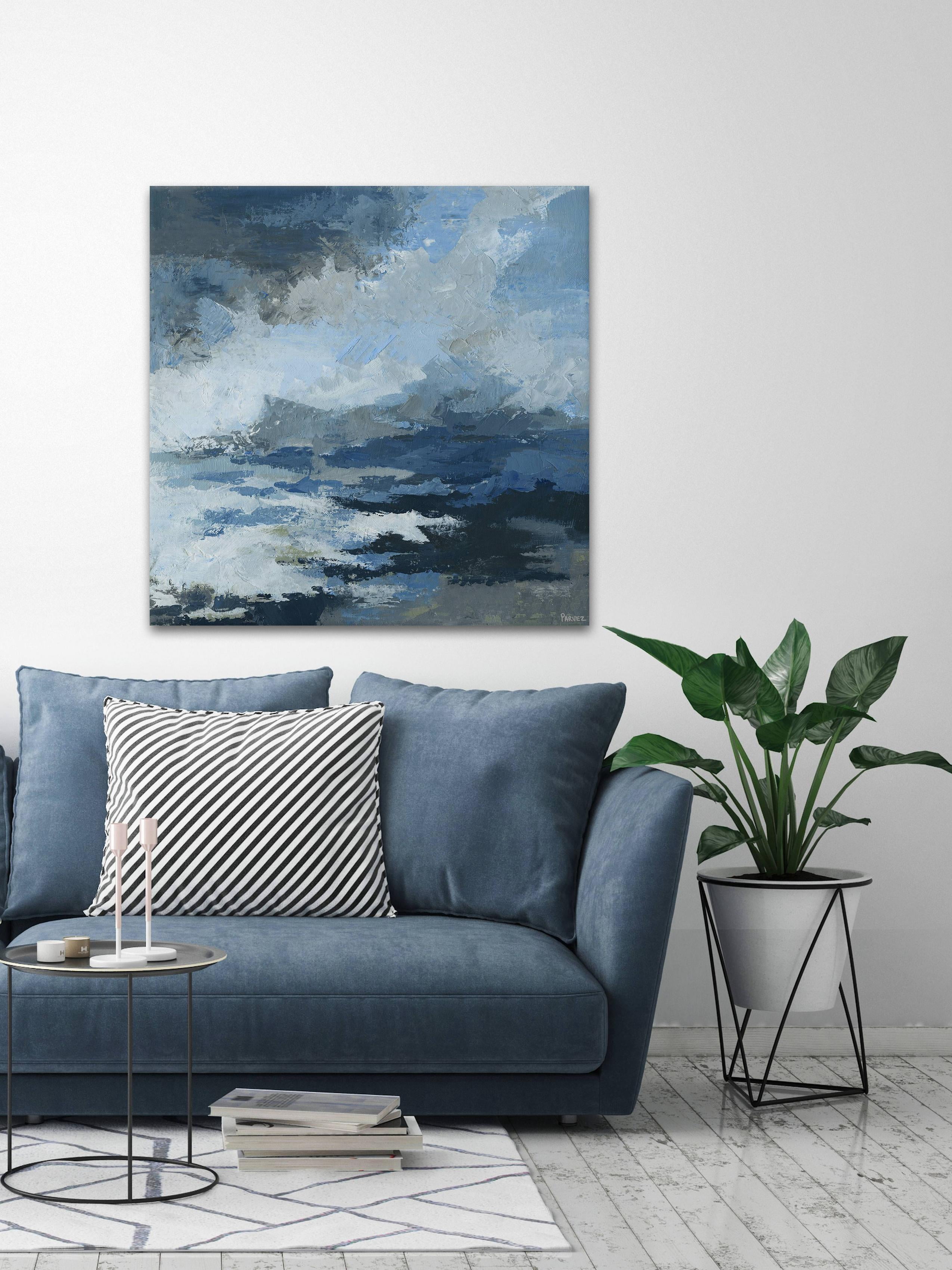 Parvez Taj "Camouflage Waves" Painting Print on Wrapped Canvas