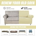 thumbnail image 2 of Stretch Loveseat Sofa Cover Slipcover,Couch Covers for 2 Cushion Couch Sofa Furniture Protector Sofa with Elastic Bottom for Kids and Pets,Jacquard Small Checked Pattern Fabric（with Velcro）, 2 of 9
