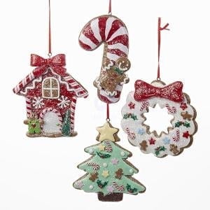 Kurt S. Adler Assorted 4-Inch Christmas Ornaments, Set of 4