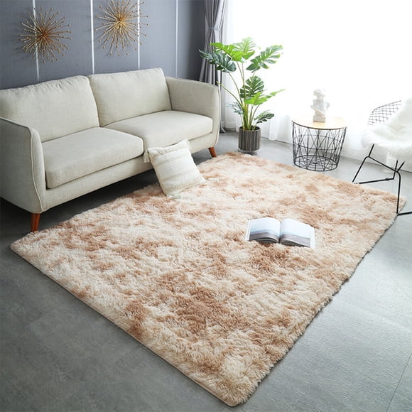 Billuyoard Alfombra nórdica INS moderna geométrica elegante alfombra Tie-Dye cómoda acogedora felpa gruesa alfombra Footcloth baño cocina Suministros térmicos beige camello