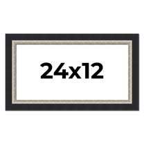 24x12 Frame Black Real Wood Picture Frame Width 2.25 Inches | Interior Frame Depth 0.5 Inches |