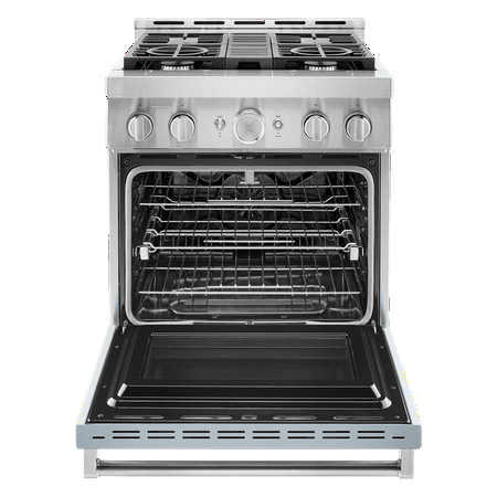 KitchenAid - Commercial-Style 4.1 Cu. Ft. Slide-In Gas True Convection Range with Self-Cleaning - Misty blue