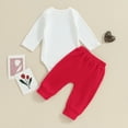 thumbnail image 3 of Bagilaanoe 2pcs Newborn Baby Boy Valentine's Day Outfits Pants Set Long Sleeve Romper Tops + Sweatpants 3M 6M 12M 18M Infant Casual Clothes, 3 of 8