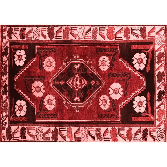 Ahgly Company Indoor Rectangle Persian Red Traditional Area Rugs, 5' x 7'
