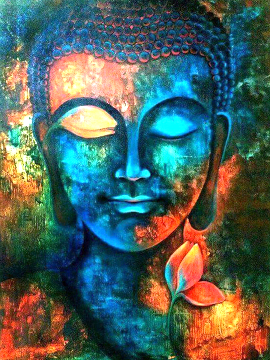 Yomiie 5D Diamond Painting Kits Buddha Statue for Adult Kids Round Full Drill, DIY Diamond Art Cross Stitch (12x16 inch)
