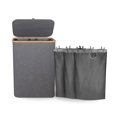 thumbnail image 1 of Cesto para Ropa Sucia, 165L Cesta de Lavander&iacute;a Plegable de Gran Capacidad con 3 Compartimentos para Lavar y Guardar Ropa, Perfectos para Ba&ntilde;os Sala de Estar, Dormitorio y Lavand, 1 of 7