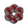 thumbnail image 7 of 15 Inch Round Placemats Set of 6, Red Roses Non Slip Heat Insulation PP Table Mats, Valentine's Day Crystal Butterflies Floral Washable Place Mats for Kitchen Dining Party Table Decor, 7 of 7