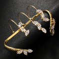 thumbnail image 6 of hiryomu Alloy Bracelet Ring Women Palm Bracelet Alloy Twisted Sparkling Leaf Shape Adjustable Fit for Most Finger Sizes Hand Jewelry for Wedding Party, 6 of 8