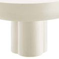 thumbnail image 5 of Coffee Sofa Side Table, White, Wood, Concrete, Oval, Mid Century Living Lounge Cafe Lobby Hospitality Restaurant, Modern Contemporary HB36471, 5 of 10