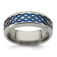 thumbnail image 7 of Edward Mirell Titanium Blue Anodized Brushed & Polished 8mm Band, 7 of 7