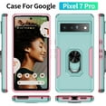 thumbnail image 5 of KOMI pour Google Pixel 8, Étui avec Protecteur d'Écran, Béquille Anneau Réglable à 360° Intégrée, Protection Militaire, Armure Antichoc - Vert, 5 of 5
