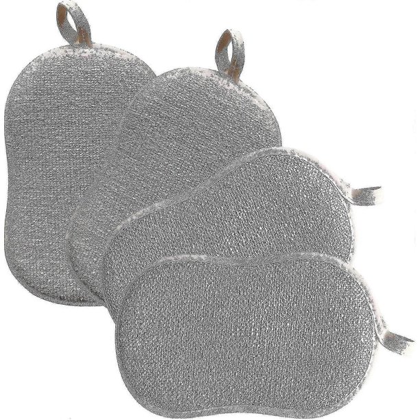 4-pack Cutlery Scrub Sponges, Soft Clean Cutlery Sponges, Scratch Resistant Kitchen Sponges And Scrubs, Washable Double Sided Sponges For Pots, Bowls