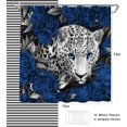 thumbnail image 4 of Cortina de ducha con estampado de leopardo y safari africano para decoración de baño, tela de poliéster, 72 x 72 pulgadas (azul), 4 of 4