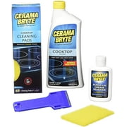 Cerama Bryte Best Value Kit: Ceramic Cooktop Cleaner, 28 Ounce, Scraper, 10 Pads