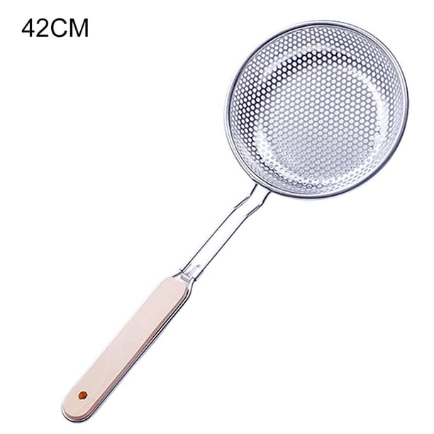 Toystoory Colador, colador, fideos, espátula para cocinar, Pasta, aceite, cuchara, colador, herramienta de cocina, mango de madera, acero inoxidable, Cocina y Comedor 18 # Toystoory HA000750-03