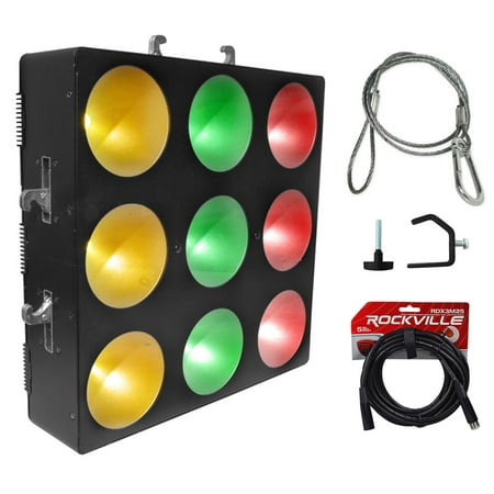 Chauvet DJ CORE 3x3 COB LED Pixel Mapping Wash Light+Clamp+Harness+DMX Cable