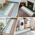 thumbnail image 6 of Area Rug 2x6ft Herringbone Pattern Carpets Indoor Floor Area Mat Washable Entrance Mat Rugs for Living Room Dining Room Kitchen Bedroom, Vintage Turquoise Ombre Grey Sofa Throw Carpet, 6 of 9