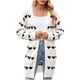 thumbnail image 1 of HongQid Women's Long Sleeve Cute Cardigan Sweaters V Neck Open Front Ribbed Knit Sweater Coat, 1 of 8