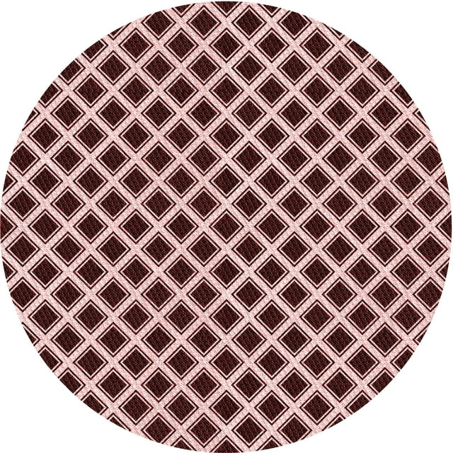 Ahgly Company Tapis d'Intérieur Rond Lavable en Machine Rose Transitionnel, 4 Pieds Rond