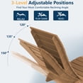 thumbnail image 2 of FOOWIN HDPE Pool Lounge Chair, Adjustable Backrest Outdoor Pool Chair with Headrest, Adjustable Backrest All-Weather Poolside Reclining Chair, Teak, 2 of 8