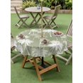 thumbnail image 4 of Outdoor Tablecloths with Umbrella Hole & Zipper, Tropical Palm Tree Round Tablecloths 60 Inch, Sage Green Plants Coastal Leaf Beach Waterproof Table Cloth, Patio/Pool/Picnic Table Covers, 4 of 8