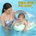 thumbnail image 5 of WonderStone  Kid Pool Float with  Canopy, Inflatable Swimming Float with Safety Seat, Water Toy for Kids Ages 1-5, Pool & Beach Toy for Boys and Girls, Green, 5 of 8