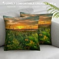 thumbnail image 3 of Orinice Flowers Sunset Graphic Decorative Cushion Throw Pillow Cover for Home Couch Living Room Bed Sofa Car Bedroom Spring Zipper Closure 1PC 18x18in, 3 of 5