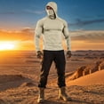 thumbnail image 6 of Long Sleeve Sun Shirt Men UPF 50+ Rash Guard Cooling Fishing Hoodies with Mask Casual Summer UV SPF Hiking Blouses, 2XL, 6 of 10