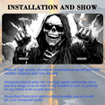 thumbnail image 3 of 1 Pcs 2D Flat License Plate Covers & Frames, Skull in Hood and Sunglasses For Decorative Front, Waterproof For Decoration Aluminum License Plate Covers & Frames Cover For Men Women, 12" X 6", 3 of 7
