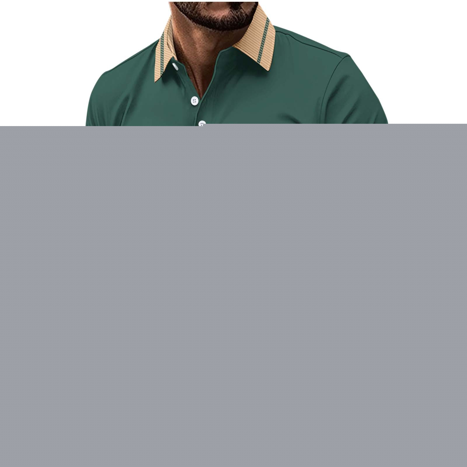 thumbnail image 2 of Ceisia Men Fashion Casual Short Sleeve Turndown Collar Button Front Versatile Gift Daily Work Party Blouse Shirt Top, 2 of 3