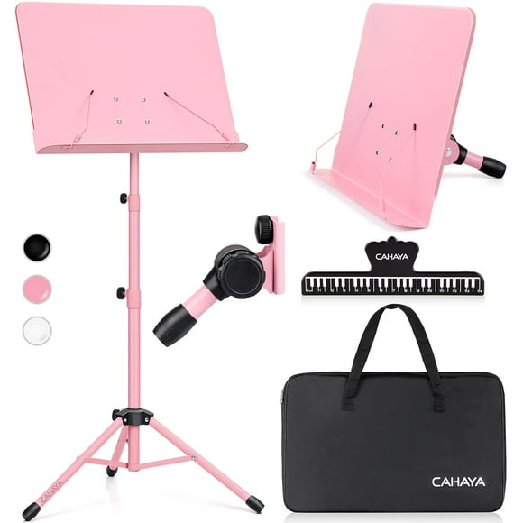 Soporte para partituras CAHAYA CY0194 con bolsa de transporte, color rosa