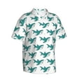 thumbnail image 2 of Fotbe Cartoon Shark Hawaiian Shirt for Men Unisex Summer Beach Casual Short Sleeve Cotton Linen Button Down Shirts-X-Large, 2 of 9