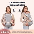 thumbnail image 6 of BabbleRoo Grow Plus Carrier – Safety Certified Organic Cotton Baby Carrier with Detachable Hip Seat, Infant to Toddler (7–50 lbs)- Light Gray, 6 of 9