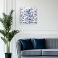 thumbnail image 2 of Canvas Print Wall Art Oil Paintings Blue Chinoiserie Garden Pavilion Picture Prints Artwork for Living Room Kitchen Bathroom Bedroom,Stretched and Framed Ready to Hang,Asian Scenic Hill Boat Plant, 2 of 9