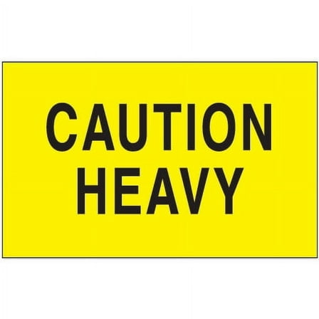 "Caution - Heavy" 3 x 5" Labels, Yellow 500/Roll