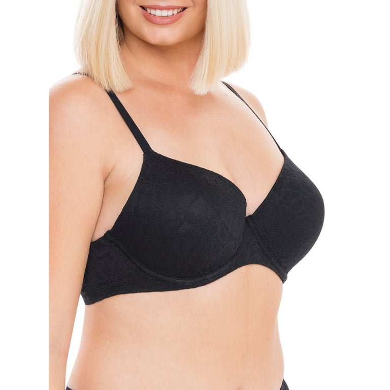 No Boundaries Junior's All Over Floral Lace Push Up Bra with Convertible  Straps, Sizes to 40DD 