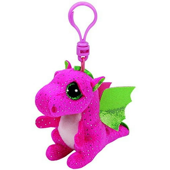 Ty Beanie Boos Darla Pink Dragon Clip With Glitter Eyes
