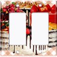 thumbnail image 2 of Metal Light Switch Wall Plate Outlet Cover (Layered Chocolate Vanilla Cake Party Berry Fruit - Double Rocker), 2 of 2