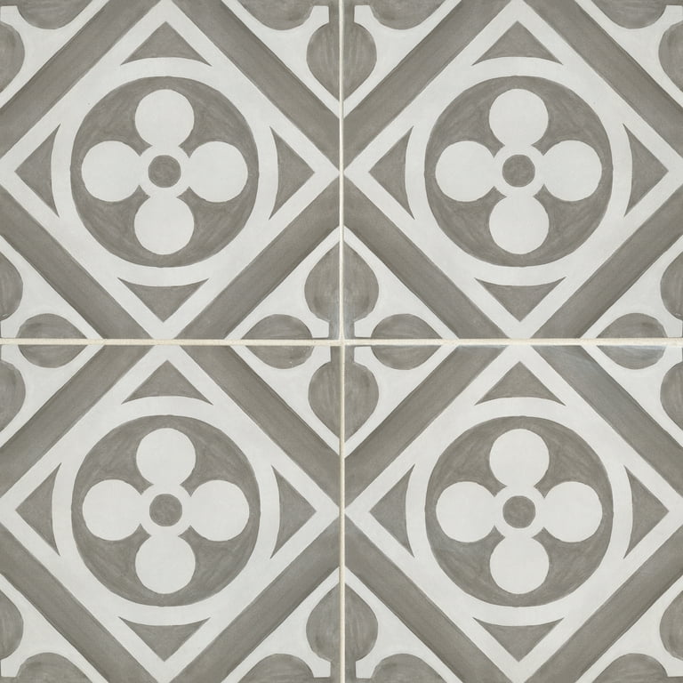 Chateau 12-in x 12-in Fiore Deco Tile in Canvas and Smoke (9.8 SqFt/Ctn) Chateau 12-in x 12-in Fiore Deco Tile in Canvas and Smoke (9.8 SqFt/Ctn)