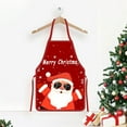 thumbnail image 4 of Meggemo Christmas Fabric Printed Santa Apron Kitchen Decor Restaurant Bar Party Accessory Holiday Season Cooking Craft Apron, 4 of 6