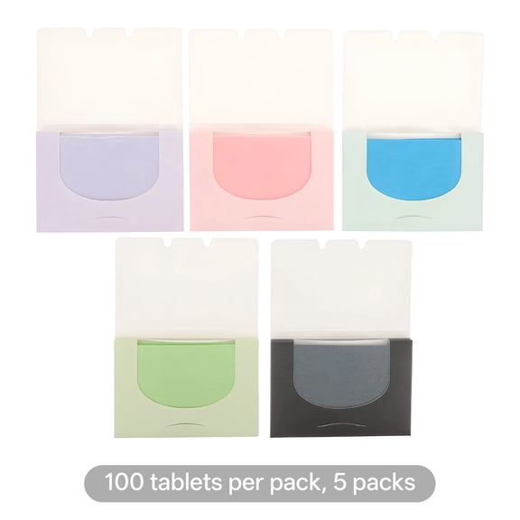 RAGUPEL 500PCS oil blotting sheets for face，Each pack contains 100 sheets, making it very durable blotting papers for face，Efficient Oil Absorption for a Shine-Free Face blotting paper