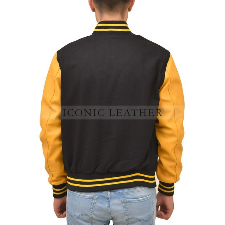 Black and yellow baseball jacket new arrivals