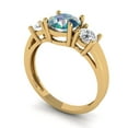 thumbnail image 2 of Clara Pucci 14K Yellow Gold 1.5ct BlueMoissanite Three-Stone Ring for Women, 2 of 8