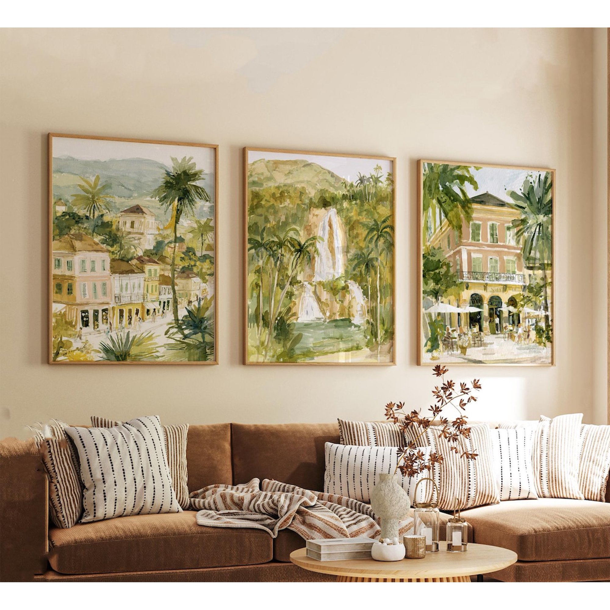 Set Of 3 Haiti Wall Art Prints Caribbean Travel Tropical Landscape Modern Cultural Vibrant Island Style Office And Living Room Decor