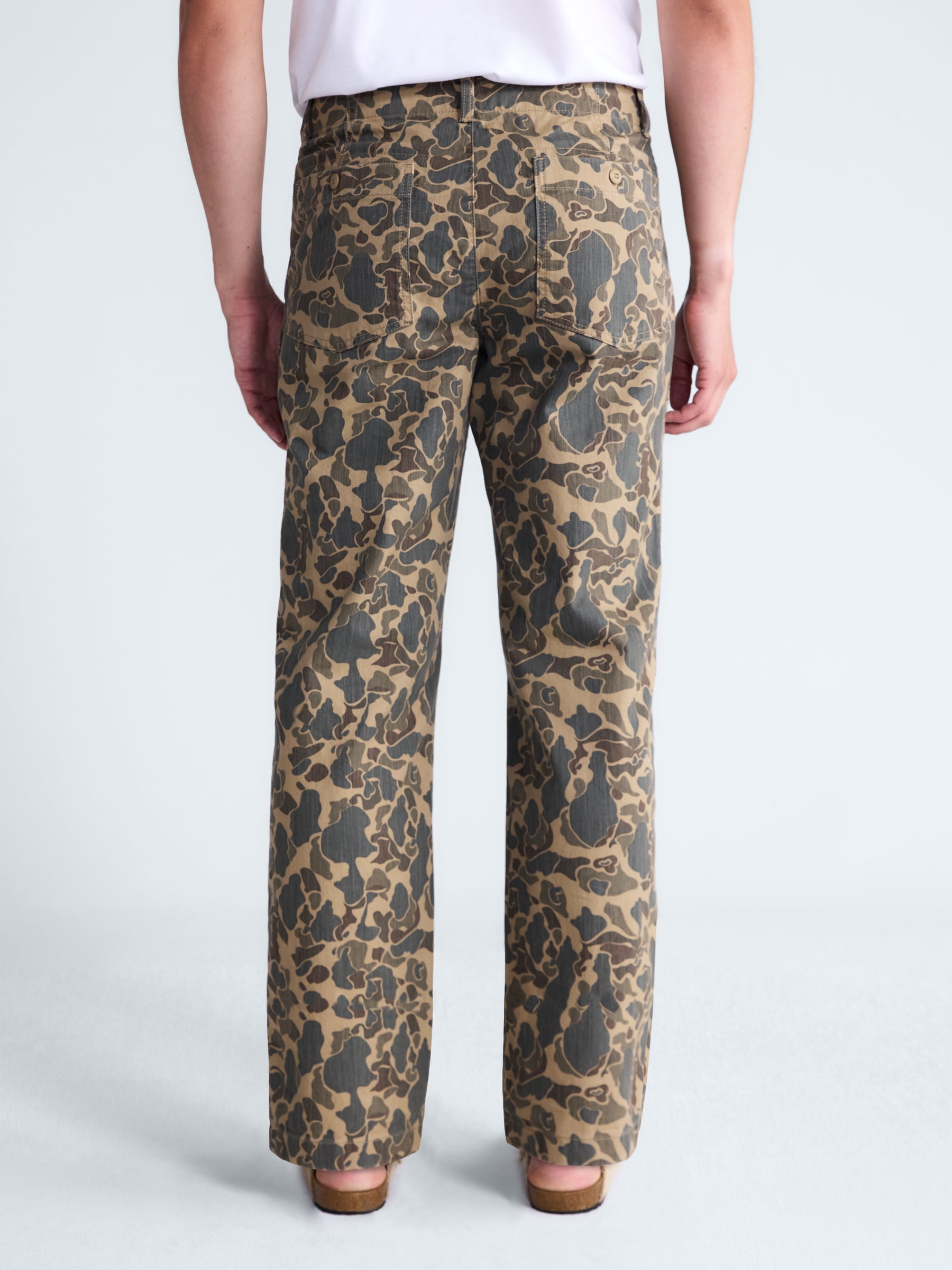 Free Assembly Men's Cotton Camo Utility Pants, Sizes 30-38