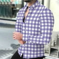 thumbnail image 2 of qolati Button Up Shirts for Men Classic Fit Long Sleeve Dress Work Shirts Lightweight Casual Regular Fit Fall Plaid Shirts, 2 of 8