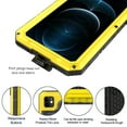 thumbnail image 3 of Dteck Case for Apple iPhone 12 6.1-inch,Luxuy Metal Waterproof Shockproof Rubber Hybrid Aluminum Alloy Back Case with nano waterproof membrane Cover,Yellow, 3 of 9