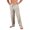 Khaki, variant on Boyscolos Mens Summer Beach Pants Elastic Waist Drawstring Casual Linen Pants Lightweight Loose Fit Fashion Yoga Trousers Gray M
