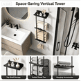 thumbnail image 6 of QIYFDDF Wall Towel Rack for Rolled Towels 3 Tier Metal Towel Holder 6 Hooks, 31.5in High Wall Mounted Towel Storage, 6 Large Bath Towels Capacity , Vertical Towel Storage Organizer Holder Black, 6 of 7