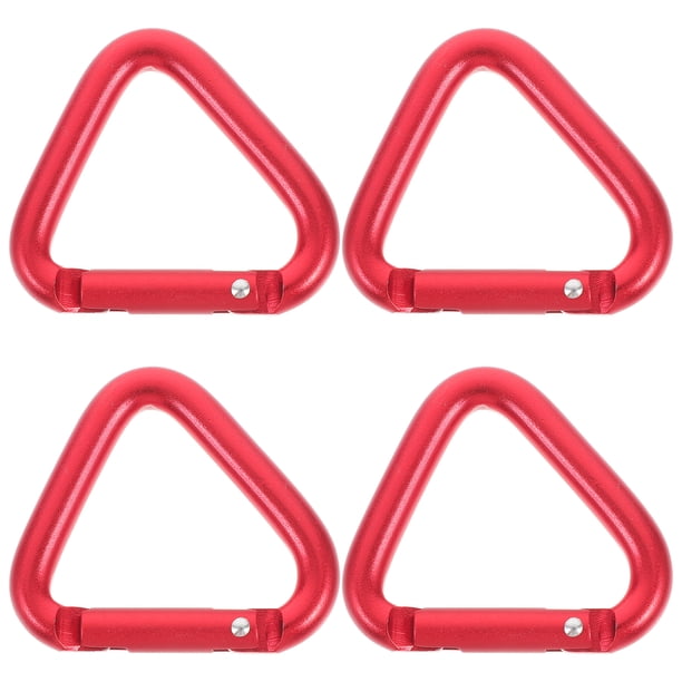 Mosquetones triangulares de aleación de aluminio, Clips de mosquetón, hebillas triangulares, llaveros, 4 Uds.